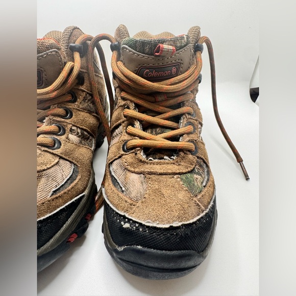 Coleman Griz Jr. Hiker Outdoor Boots Boys Toddler Size 11 Brown Leather and Camo - Picture 3 of 13